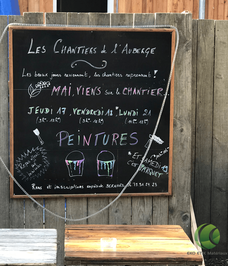 Chantier Auberge Champs Commun avec Eko Etik Matériaux 